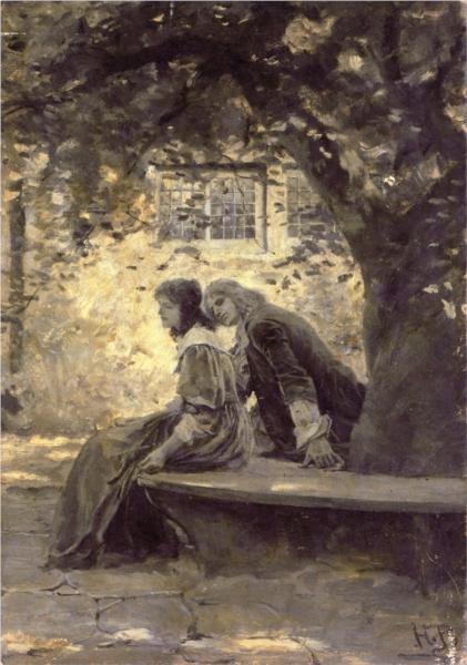 Two Lovers in a Garden - Howard Pyle
