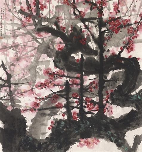 Red Plum Blossoms, 1973 - Huang Yongyu