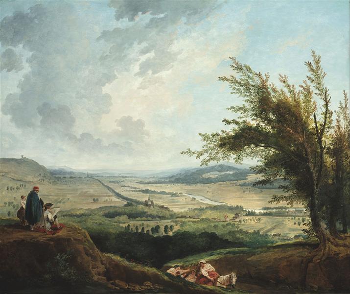 An extensive landscape near Paris, 1781 - Юбер Робер