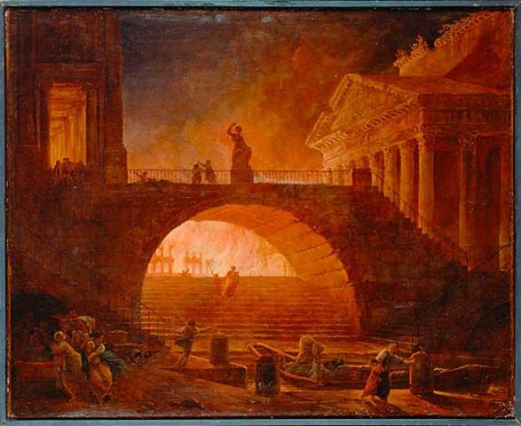 L'Incendie de Rome, 1785 - Hubert Robert