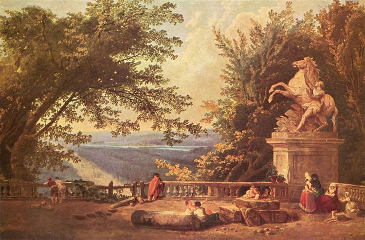The Terrace at Marly, 1750 - Юбер Робер