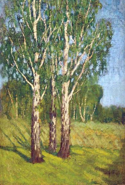 Пейзаж с березками, 1920 - Игорь Грабарь