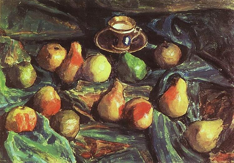 Pears on a Green Cloth, 1922 - Iгор Грабарь