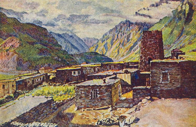 Georgia. Kazbek. View of the gorge Darial, c.1920 - Ілля Машков