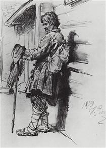 A beggar with a bag - Ілля Рєпін