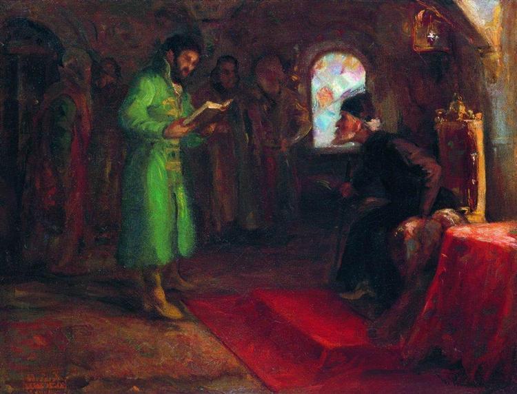 Boris Godunov with Ivan the Terrible, 1890 - Ілля Рєпін