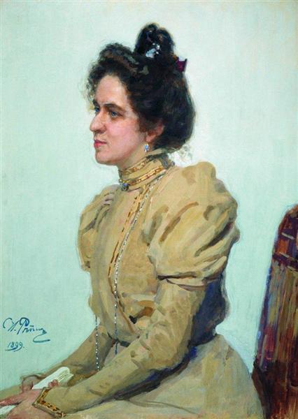 Portrait of actress Lyubov Sazonova-Shuvalova, 1899 - 列賓