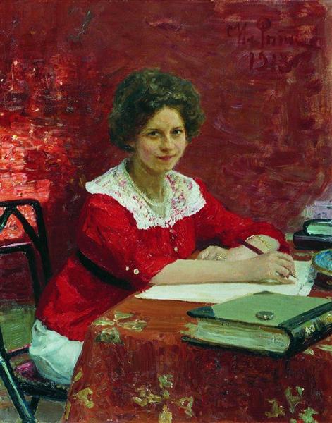 Portrait of K.B. Boleslavova, 1913 - Ilya Yefimovich Repin