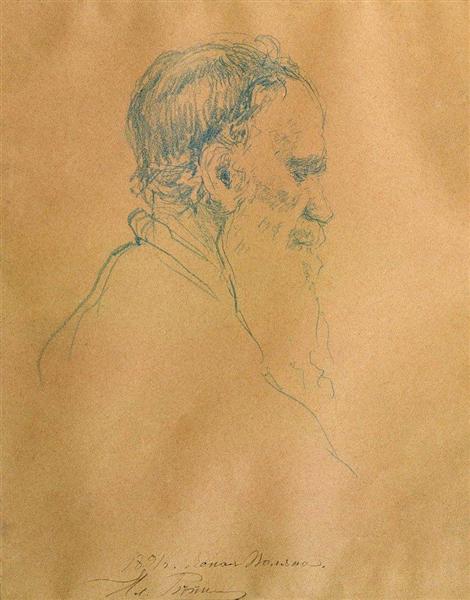 Portrait of Leo Tolstoy - Ilia Répine