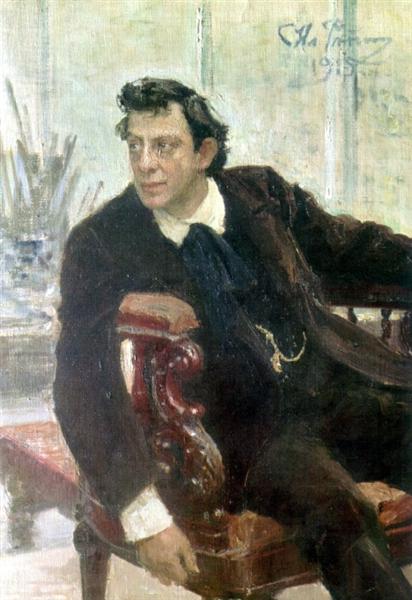 Portrait of the Actor Pavel Samoylov, 1915 - 列賓