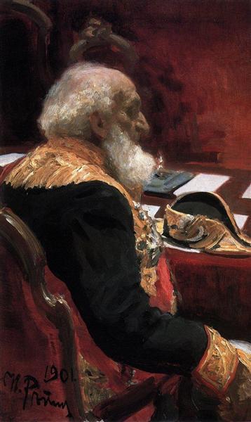 Portrait of the honorary member of the Academy of Sciences and Academy of Arts P.P.Semenov-Tian-Shanskiy - Iliá Repin