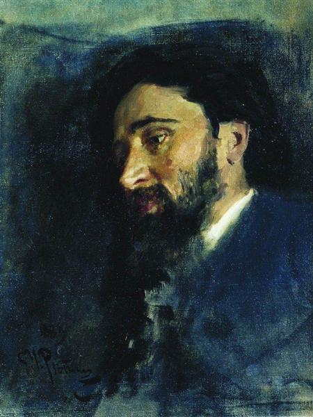 Portrait of writer Vsevolod Mikhailovich Garshin. Study., 1883 - Iliá Repin