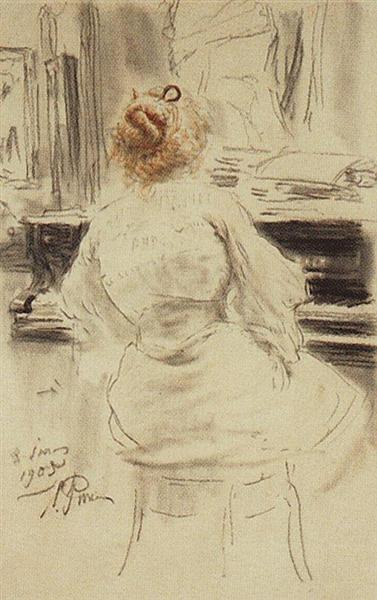 The piano, 1905 - Ilya Repin