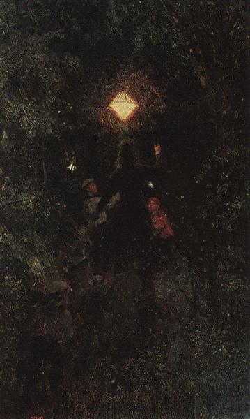 Walk with lanterns, 1879 - Ilia Répine