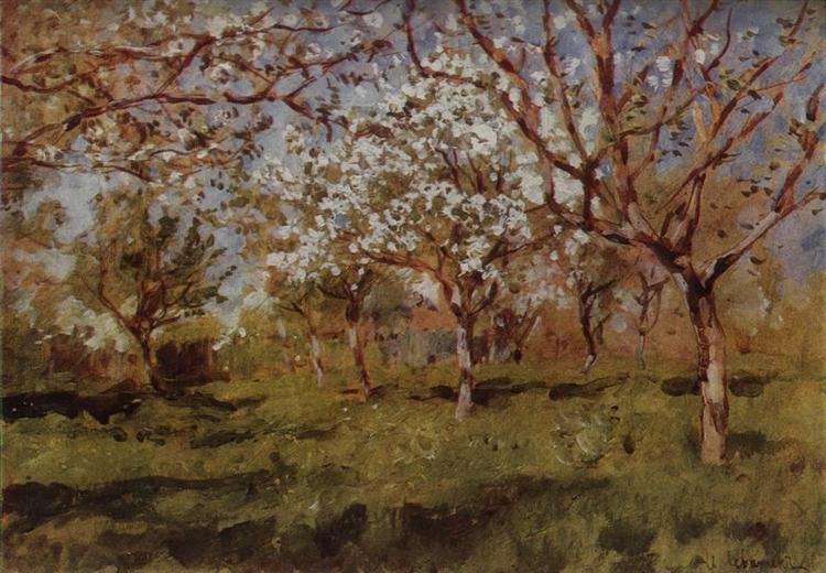 Apple trees in blossom, 1896 - Isaac Levitan