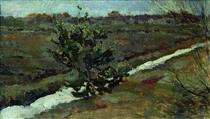 Early spring. A young pine tree. - Isaac Levitan