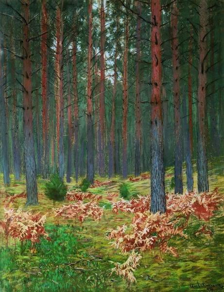 Landscape with ferns, c.1895 - 艾萨克·伊里奇·列维坦