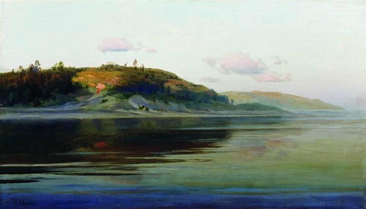 Summer evening. River., c.1894 - Isaak Levitán