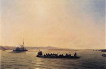 Alexander II Crossing the Danube - Iwan Konstantinowitsch Aiwasowski