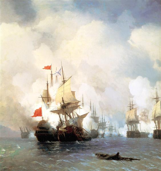 Battle of Chios on 24 June, 1770, 1848 - 伊凡·艾瓦佐夫斯基