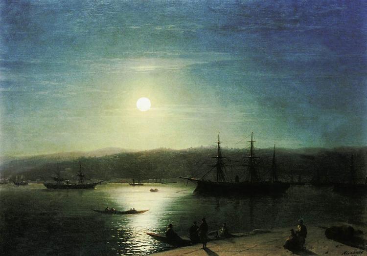 Bosphorus in the moonlight, 1874 - Iwan Konstantinowitsch Aiwasowski