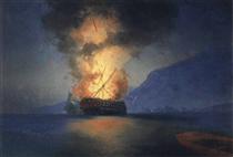 Navio Explodindo - Ivan Konstantinovich Aivazovskii