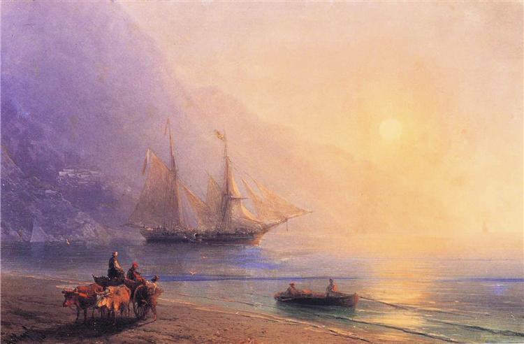 Загрузка припасов у крымского побережья, 1876 - Иван Айвазовский