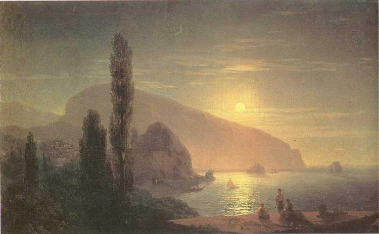 Night at Crimea View on Ayu-Dag, 1859 - Ivan Konstantinovich Aivazovskii