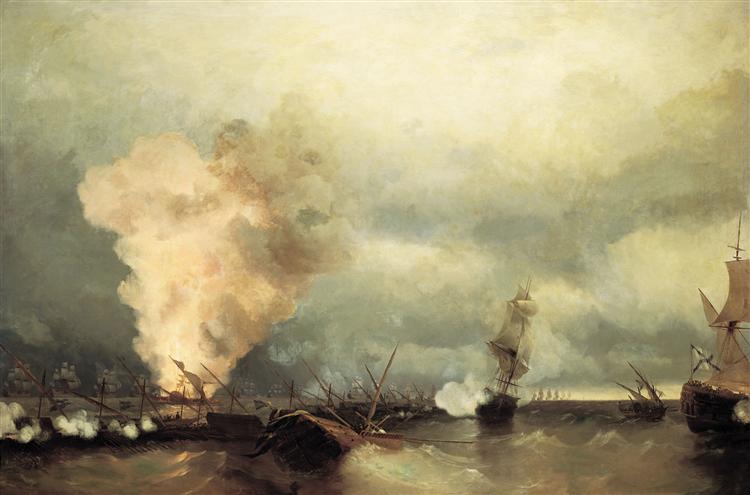 Sea battle near Vyborg, 1846 - Iwan Konstantinowitsch Aiwasowski