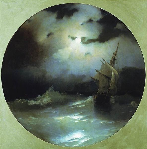 Sea on a moonlit night, 1858 - Iwan Konstantinowitsch Aiwasowski