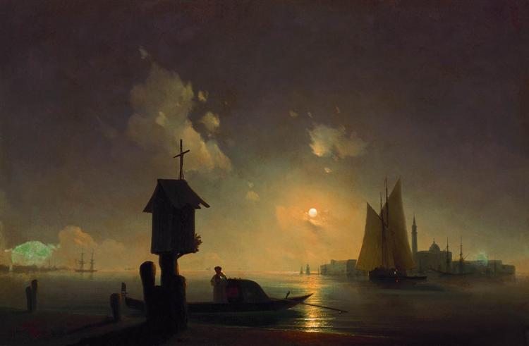 Морской вид с часовней на берегу, 1845 - Иван Айвазовский