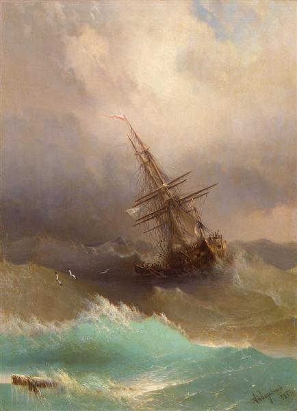 Корабель у бурхливому морі, 1887 - Іван Айвазовський