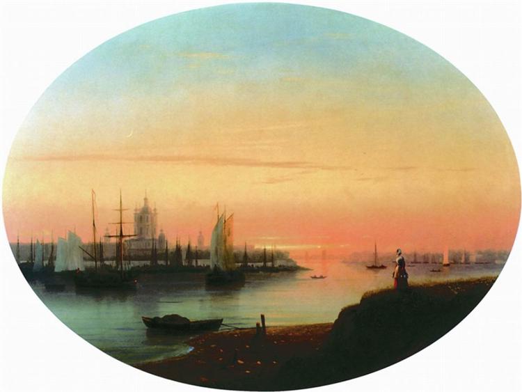 Smolny Convent Sunset, 1847 - Iwan Konstantinowitsch Aiwasowski