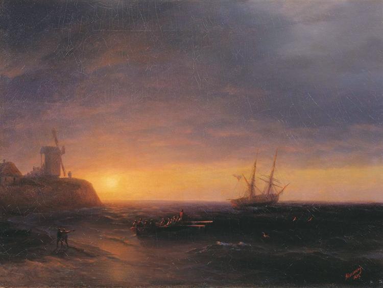 Sunset at Sea, 1878 - Iván Aivazovski
