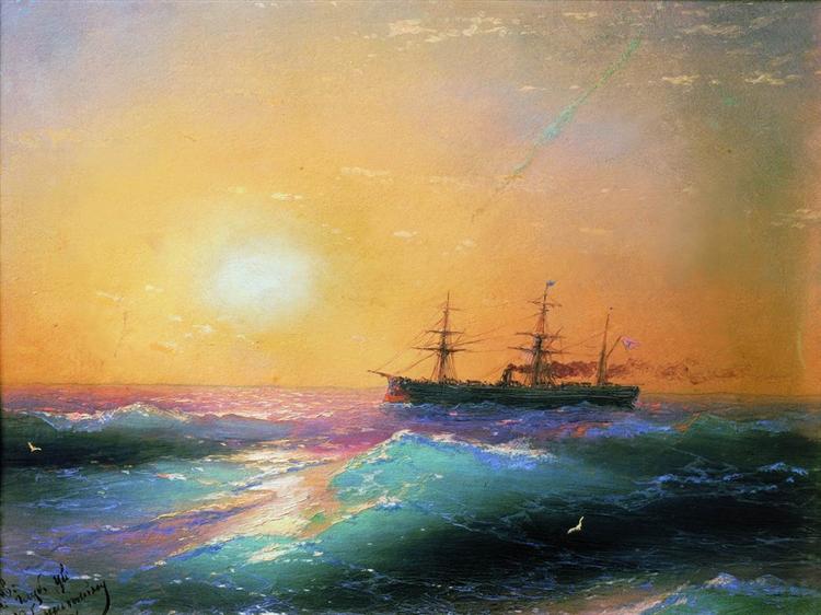 Закат на море, 1886 - Иван Айвазовский