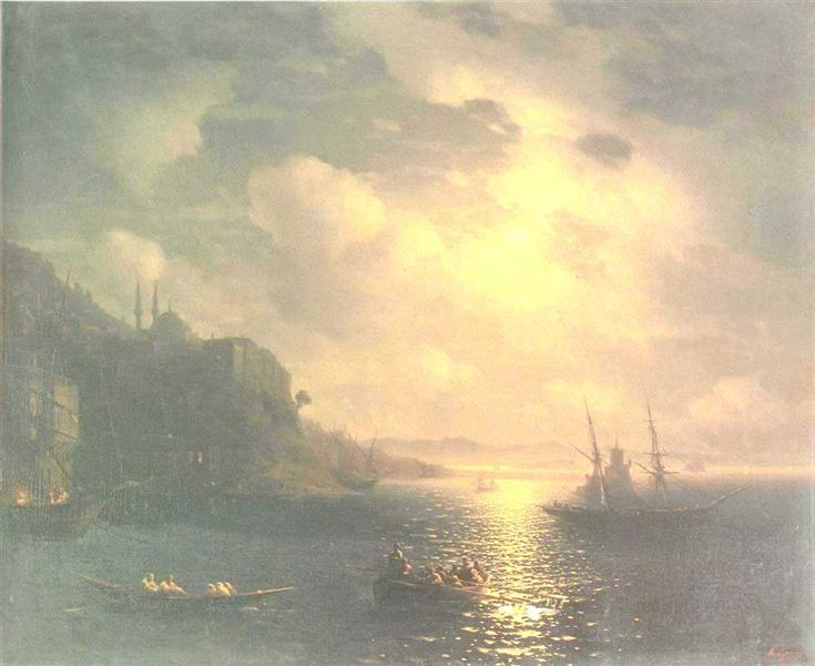 The Bay Golden Horn in Istanbul (Back then Constantinople), 1872 - Iwan Konstantinowitsch Aiwasowski