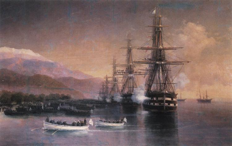 The landing to Subashi, 1880 - Ivan Aivazovsky