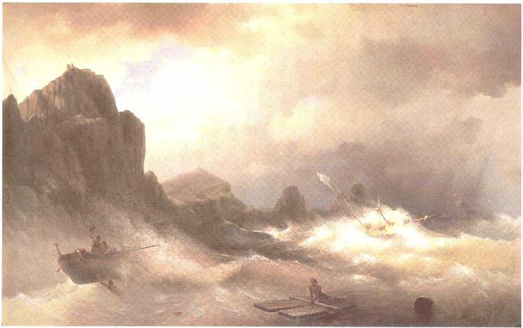 The Shipwreck, 1843 - 伊凡·艾瓦佐夫斯基