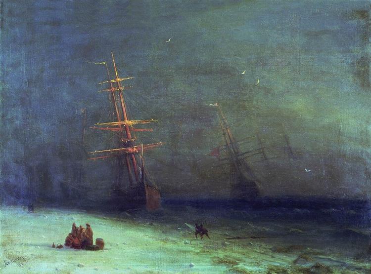 The Shipwreck on Northern sea, 1875 - Ivan Konstantinovich Aivazovskii