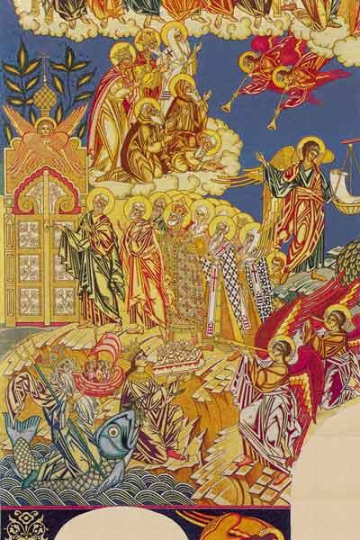 Judgement. Sketch of murals for of the church of the Assumption in Olshany - Іван Білібін