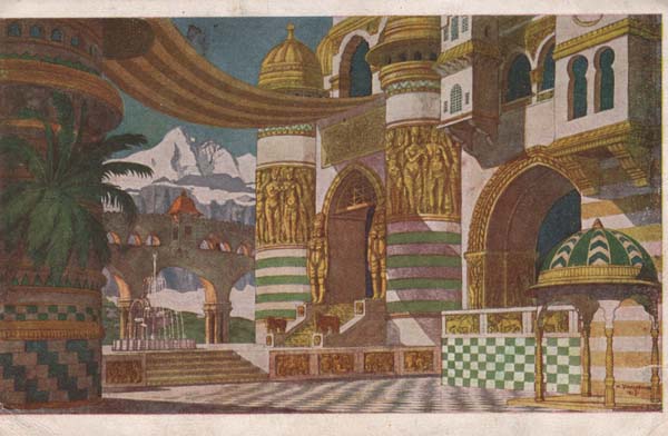 Palace of Chernomor. Sketches of scenery for Mikhail Glinka's Ruslan and Ludmilla, 1900 - Іван Білібін