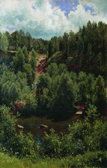 After the rain. Etude of the forest - Ivan Chichkine