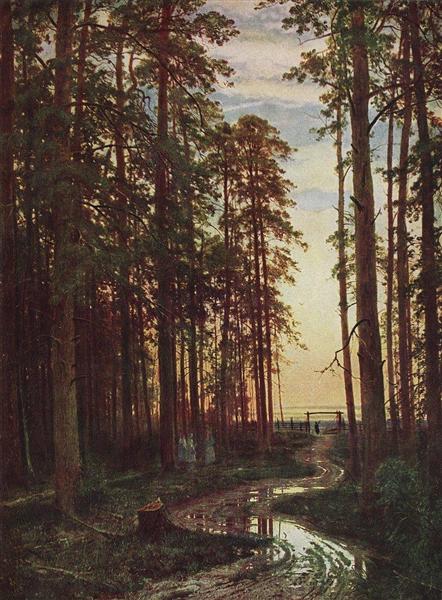 Entardecer em uma floresta de pinheiro, 1875 - Ivan Shishkin
