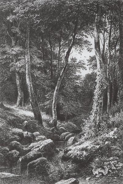 Forest Stream, 1870 - 伊凡·伊凡諾維奇·希施金