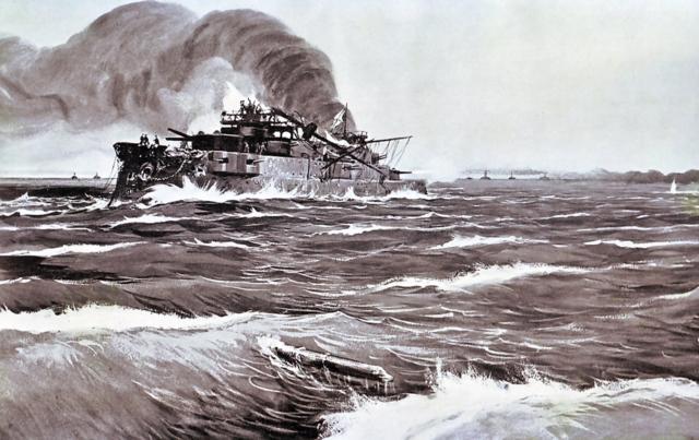 The Battle of Tsushima. Last minutes of battleship Prince Suvorov. - Ivan Vladimirov