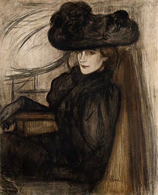 Lady with Black Veil, 1896 - Йожеф Рипль-Ронаи