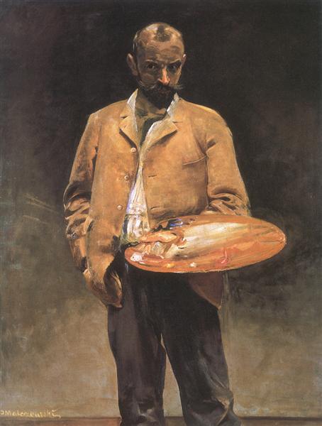 Self-portrait with palette - Яцек Мальчевский