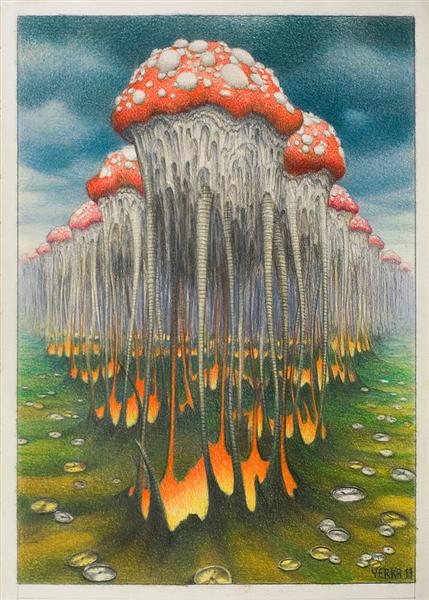 Time of mushrooms, 2011 - Jacek Yerka