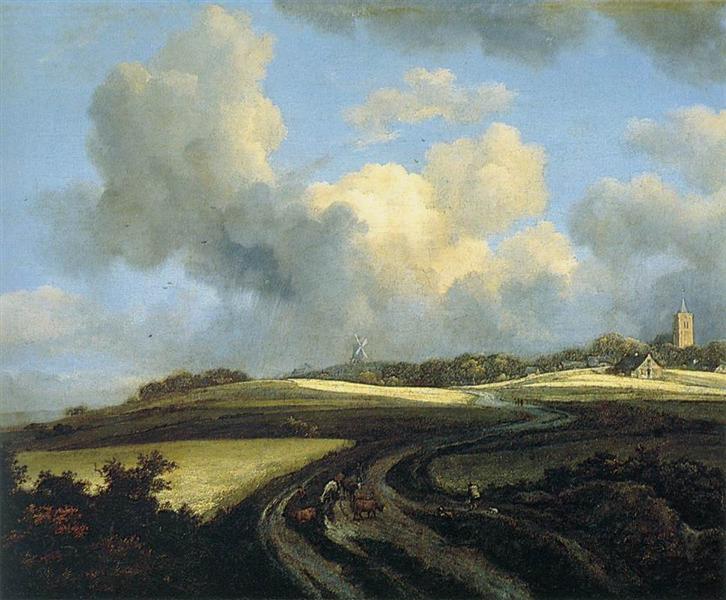Straße durch Getreidefeld in der Nähe der Zuidersee, 1662 - Jacob van Ruisdael
