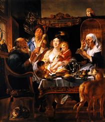 As the Old Sang, So the young Pipe - Jacob Jordaens